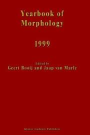Cover of: Yearbook of Morphology 1999 (Volume 9)