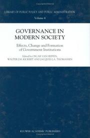 Cover of: Governance in Modern Society: Effects, Change and Formation of Government Institutions (Library of Public Policy and Public Administration)