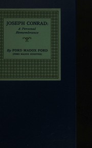 Cover of: Joseph Conrad, A Personal Remembrance