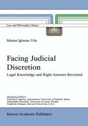 Cover of: Facing Judicial Discretion by M. Iglesias Vila