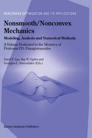 Cover of: Nonsmooth/Nonconvex Mechanics: Modeling, Analysis and Numerical Methods (Nonconvex Optimization and Its Applications)