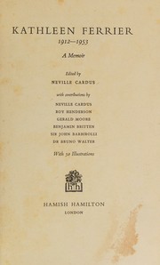 Cover of: Kathleen Ferrier 1912-1953 a Memoir