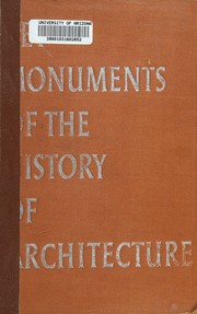 Cover of: Key monuments of the history of architecture