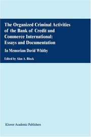 Cover of: The Organized Criminal Activities of the Bank of Credit and