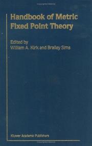 Cover of: Handbook of Metric Fixed Point Theory by 