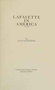 Cover of: Lafayette in America, 1777-1783