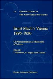 Cover of: Ernst Mach's Vienna 1895-1930: Or Phenomenalism as Philosophy of Science (Boston Studies in the Philosophy of Science)
