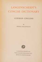 Cover of: Langenscheidt's Concise Dictionary German English