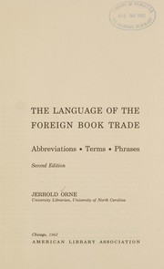 Cover of: The language of the foreign book trade: abbreviations, terms, phrases