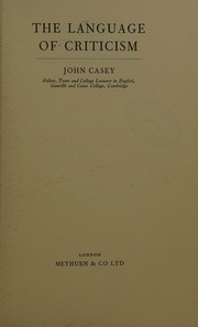 Cover of: The language of criticism