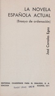 Cover of: La Novela Espanola Actual