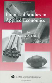 Book cover: Empirical Studies in Applied Economics | Jeffrey A. Dubin