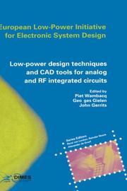 Cover of: Low-Power Design Techniques and CAD Tools for Analog and RF Integrated Circuits by 