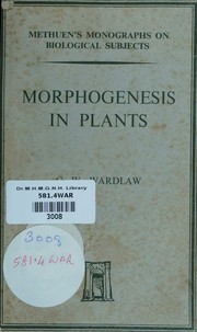 Cover of: Morphogenesis in plants