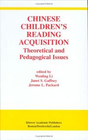 Cover of: Chinese Children's Reading Acquisition: Theoretical and Pedagogical Issues
