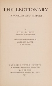 Cover of: The lectionary: its sources and history