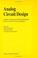 Cover of: Analog circuit design.