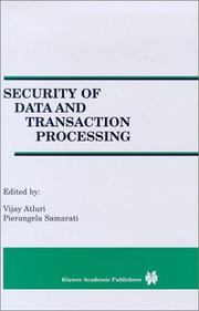 Cover of: Security of Data and Transaction