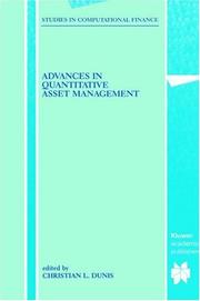 Cover of: Advances in Quantitative Asset Management (Studies in Computational Finance)