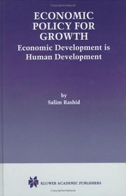 Cover of: Economic Policy for Growth: Economic Development is Human Development