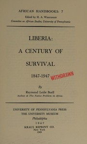 Cover of: Liberia: a century of survival, 1847-1947