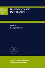 Cover of: Handbook of Insurance (Huebner International Series on Risk, Insurance and Economic)