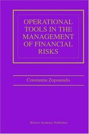 Cover of: Operational tools in the management of financial risks