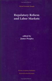 Cover of: Regulatory Reform and Labor Markets (Recent Economic Thought)