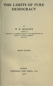 Cover of: The limits of pure democracy