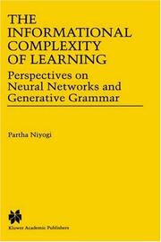 Cover of: The Informational Complexity of Learning by Partha Niyogi, Partha Niyogi