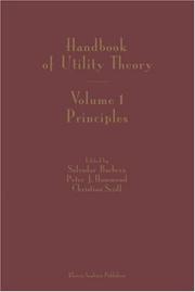 Cover of: Handbook of Utility Theory by 