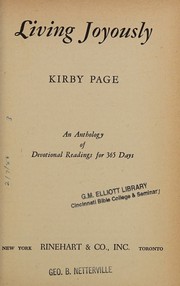 Cover of: Living joyously by Kirby Page, Kirby Page
