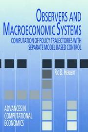 Cover of: Observers and macroeconomic systems by Ric D. Herbert