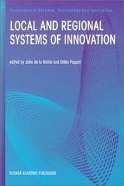 Cover of: Local and regional systems of innovation