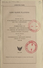 Cover of: Long range planning