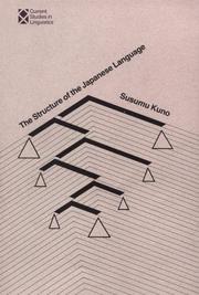 Cover of: The structure of the Japanese language.