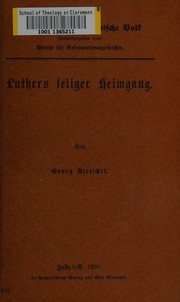 Cover of: Luthers seliger Heimgang