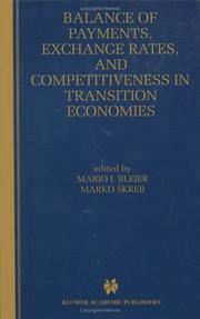 Cover of: Balance of Payments, Exchange Rates, and Competitiveness in