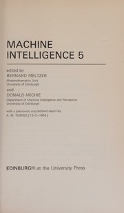 Front cover of Machine intelligence by Machine Intelligence Workshop (5th 1969 Edinburgh)