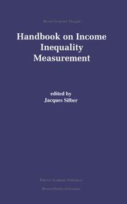 Cover of: Handbook on Income Inequality Measurement (Recent Economic Thought)