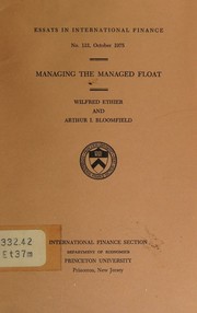 Cover of: Managing the managed float by Wilfred Ethier, Wilfred Ethier