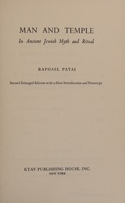 Cover of: Man and Temple: In Ancient Jewish Myth and Ritua