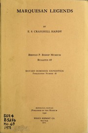 Cover of: Marquesan legends by Handy, E. S. Craighill, Handy, E. S. Craighill