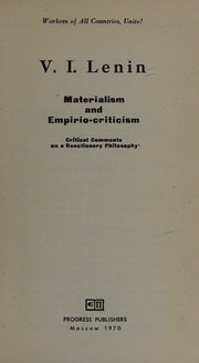 Cover of: Materialism and empirio-criticism