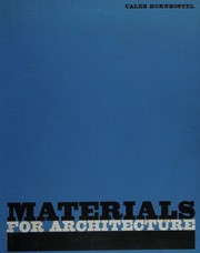 Cover of: Materials For Architecture, An Encyclopedic Guide