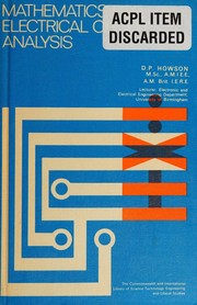 Cover of: Mathematics for electrical circuit analysis