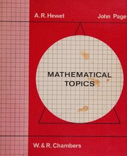 Front cover of Mathematical topics by A. R. Hewet
