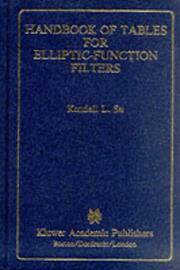 Cover of: Handbook of tables for elliptic-function filters