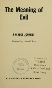 Cover of: The meaning of evil.