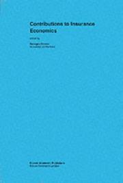 Cover of: Contributions to insurance economics